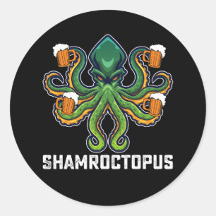 Shamroctopus Octopus Lover St Patrick's Day Ronde Sticker
