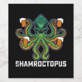 Shamroctopus Octopus Lover St Patrick's Day Wijn Etiket (Enkel label)