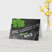 Shamrosks in Jeans Pocket St. Patrick's Kaart (Gele Bloem)