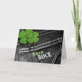 Shamrosks in Jeans Pocket St. Patrick's Kaart