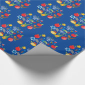 Shana Tova2 cirkels - marineblauw Cadeaupapier (Hoek)
