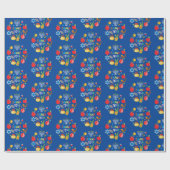 Shana Tova2 cirkels - marineblauw Cadeaupapier (Vlak)