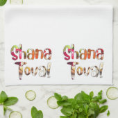 Shana Tova. Appelen en honing voor Rosh Hashanah Theedoek (Gevouwen)