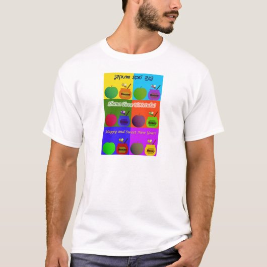 Shana Tova - Apple, Honey & Bee Cute Pop Art Style T-shirt (Voorkant)