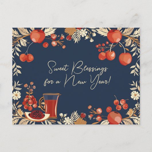 Shana Tova - blauw Briefkaart (Voorkant)