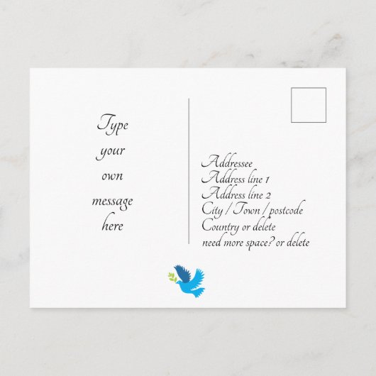 ✡ 🕎  Shana Tova Briefkaart (Achterkant)