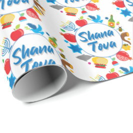 Shana Tova-cirkels - wit Cadeaupapier