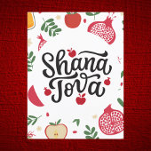 Shana Tova Feestelijke vruchten en bladeren Briefkaart