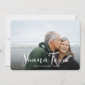 Shana Tova-foto familienaam script overlay Feestdagenkaart (Voorkant)