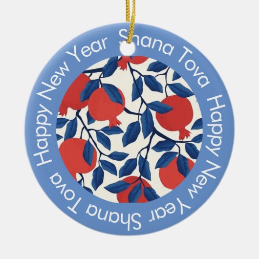 Shana Tova - Gelukkig Joods Nieuwjaar Keramisch Ornament (Voorkant)