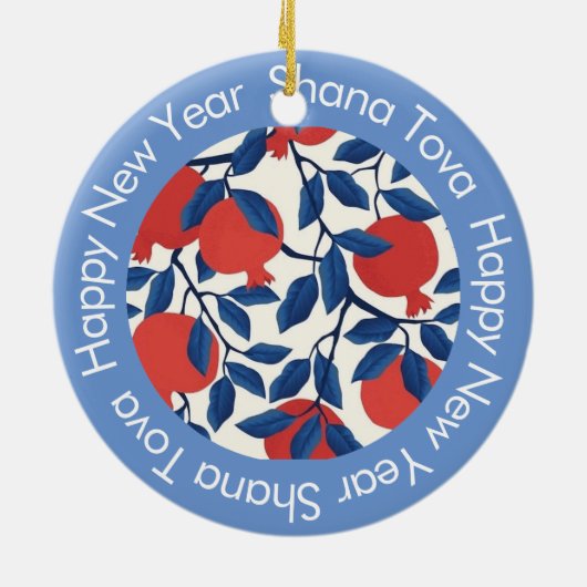 Shana Tova - Gelukkig Joods Nieuwjaar Keramisch Ornament (Achterkant)