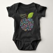 🍯 🍎🐟 Shana Tova! Gelukkig nieuwjaar zwart Romper (Voorkant)