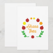 Shana Tova Groeten met appels en granaatappels Feestdagenkaart (Voorkant / Achterkant)