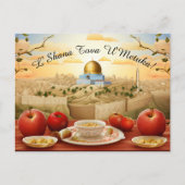 Shana Tova met appels & Koepel van Rock Briefkaart (Voorkant)