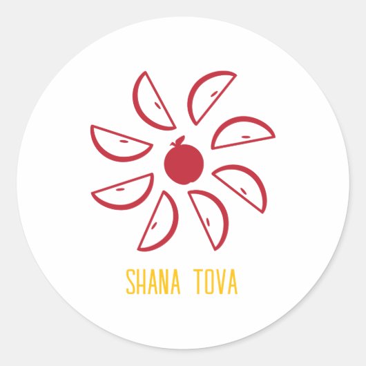Shana Tova met appels Ronde Sticker (Voorkant)