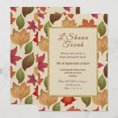 Shana Tova Nieuwjaarsfeesten herfstbladeren Kaart (Voorkant / Achterkant)