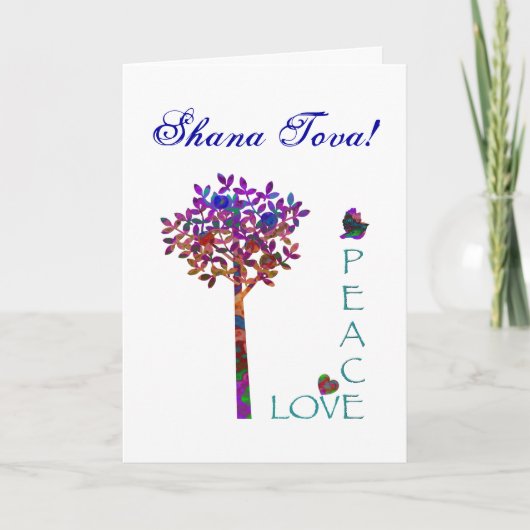 Shana Tova-Peace en Love Apple Tree Feestdagen Kaart (Voorkant)