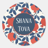 Shana Tova Pomegranate Ronde Sticker (Voorkant)