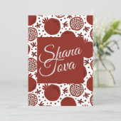 Shana Tova Pomegranate Rosh Hashanah Custom Text  Feestdagenkaart (Staand voorkant)