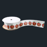 Shana Tova Ros 1,5-inch breedband, 2-inch pool Satijnen Lint<br><div class="desc">Shana Tova Rosh Hashana Red Apple collectie</div>