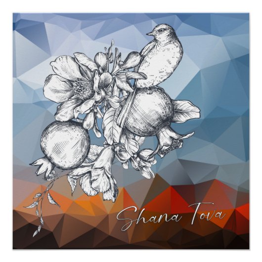 Shana Tova Rosh Hashana Joods nieuwjaarsPoster Perfect Poster (Voorkant)