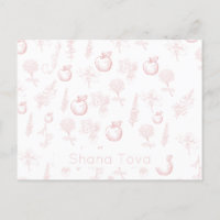 Shana Tova Rosh Hashana Roze Toile Briefkaart