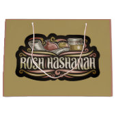 Shana Tova Rosh Hashana Traditionele Joodse Symbol Groot Cadeauzakje (Voorkant)