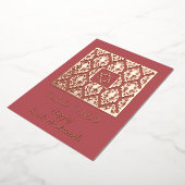 Shana Tova Rosh Hashanah Damask Folie Feestdagenkaart (Gedraaid)