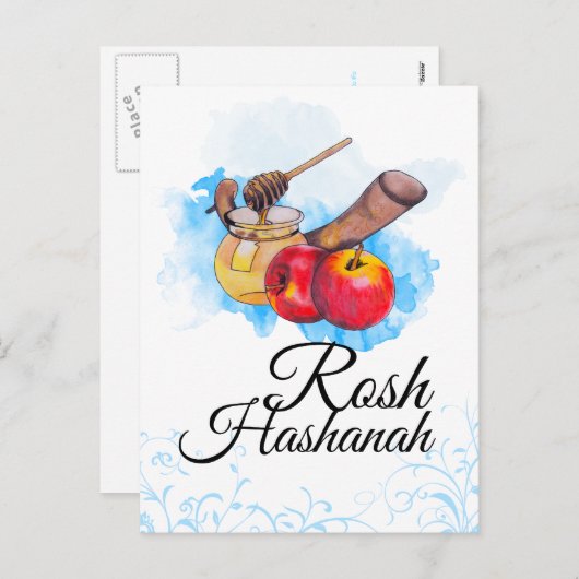 Shana Tova/Rosh Hashanah Feestdagenkaart (Voorkant / Achterkant)
