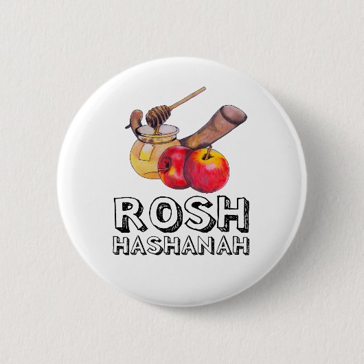 Shana Tova/Rosh Hashanah Ronde Button 5,7 Cm (Voorkant)