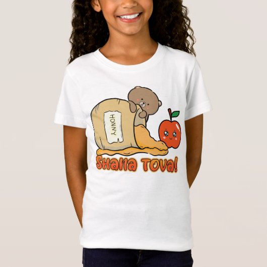 Shana tova Rosh Hashanah t-shirt voor meisjes, kin (Voorkant)