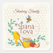 Shana Tova Rosh Hashanah Vierkante Sticker (Voorkant)