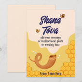 Shana Tova, Rosj Hasjana, Joods Nieuwjaar Feestdagenkaart (Voorkant / Achterkant)