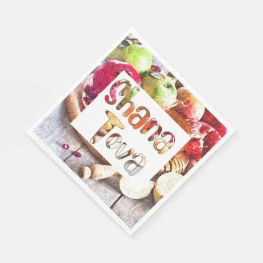 Shana Tova - Rosj Hasjana met appels en honing Servet (Hoek)