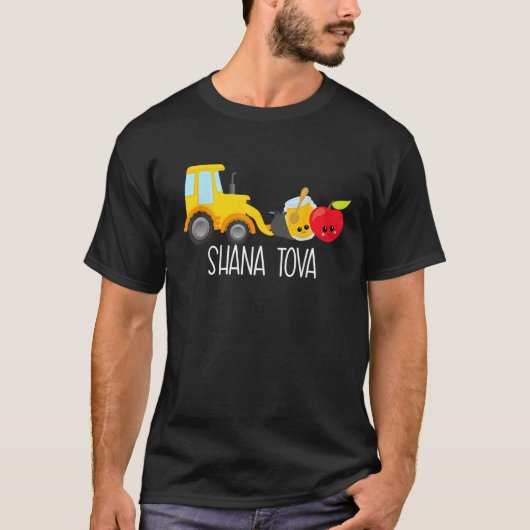 Shana Tova Trucks Loader Apple Honey Funny Rosh Ha T-shirt (Voorkant)