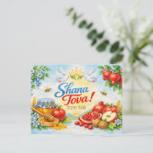✡️ Shana Tova Vrede & Zoetheid Briefkaart (Staand voorkant)
