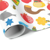 Shana Tova witte achtergrond Cadeaupapier (Rol Hoek)