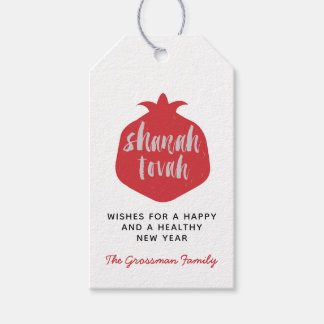Shana Tovah Granaatappel Wine Hang Label Cadeaulabel