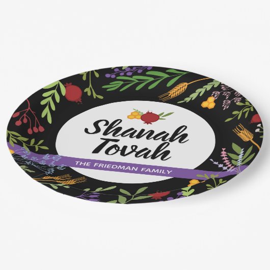 Shana Tovah Rosh Hashanah Jwish nieuwjaar  Papieren Bordje (Gekanteld)