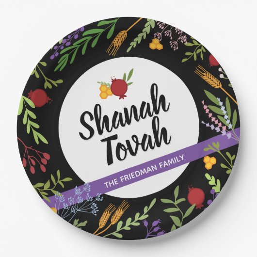 Shana Tovah Rosh Hashanah Jwish nieuwjaar  Papieren Bordje (Voorkant)