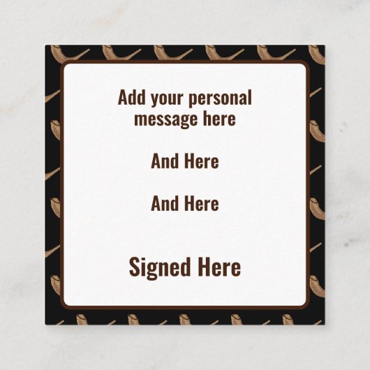 Shanah Tova Shofer gepersonaliseerd Informatiekaartje (Achterkant)