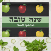 Shanah Tovah Apple gepersonaliseerde keukenhanddoe Theedoek (Gevouwen)