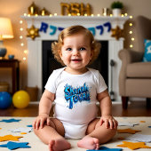 ✡️ Shanah Tovah blauw Graffiti Romper