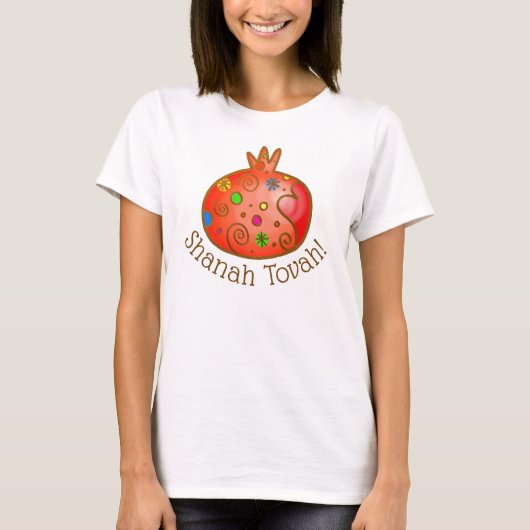 Shanah tovah feestelijk granaatappel T-shirt (Voorkant)
