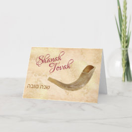 Shanah Tovah Gelukkig Rosh Hashanah Shofar Feestda Feestdagen Kaart
