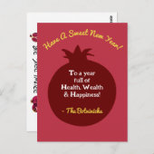 Shanah Tovah Granaatappel Briefkaart (Voorkant / Achterkant)