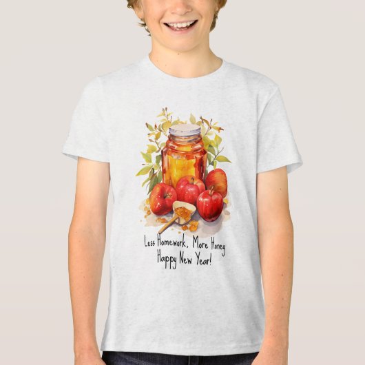 🐝Shanah Tovah met aangepaste tekst Sweet Beginnin Tri-Blend Shirt (Voorkant)