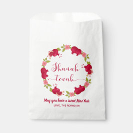 Shanah Tovah New Year Pomegranate Flower Wreath Bedankzakje