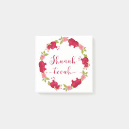 Shanah Tovah New Year Pomegranate Flower Wreath Post-it® Notes