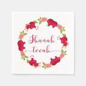 Shanah Tovah New Year Pomegranate Flower Wreath Servet (Voorkant)